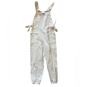 Cleobella Hand Printed Beige Linen Overalls | Small NWT thumbnail 2