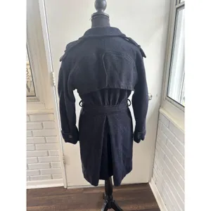AllSaints Spitalfields 100% Wool Belted Plaid Military Jacket size 12‎ layered thumbnail 7