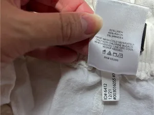 Express Solid White Linen Blend Elastic High Waist Shorts thumbnail 5