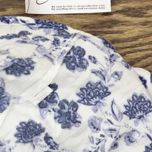 NWT Ny Collection Petites Crinkle Tiered Maxi Dress PCOD0984 Blue / White PL thumbnail 5