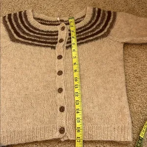 Free People Beige and Brown Cardigan Size Medium thumbnail 6