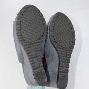 Aerosoles Birthstone Blue-Gray Leather Suede Wedge Slide Sandals Women Size 9 M thumbnail 6