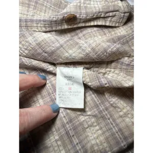 Woolrich Womens 90s Khaki Plaid Cotton Short Sleeve Button Up Shirt Size M thumbnail 8