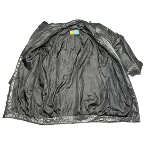 Vintage G-III Leather Fashions Oversized Black Leather Jacket Drawstring Waist thumbnail 5