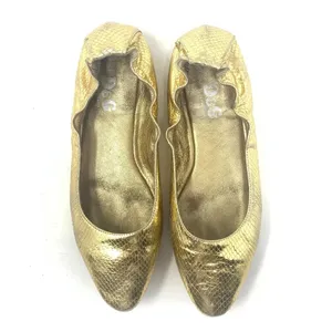 Dolce & Gabbana Gold Metallic‎ Snakeskin Flats thumbnail 2