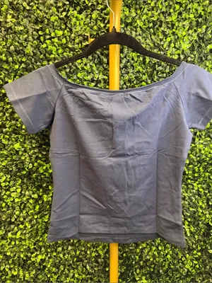 Skims Cotton Jersey Off The Shoulder Top Navy - S - (C4) thumbnail 2
