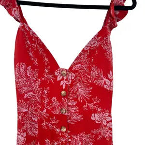 Free People Be The One Jumpsuit Floral‎ Print Button Wide Leg Red Size 4 thumbnail 5