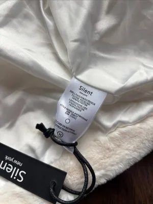 NWT Silent New York Faux Fur Jacket Size Medium Open Front Light Cream Cozy Chic thumbnail 11