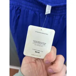 Fabletics Cotton Voile‎ Wide Leg Pant Admiral Blue XS Elastic Waist thumbnail 3