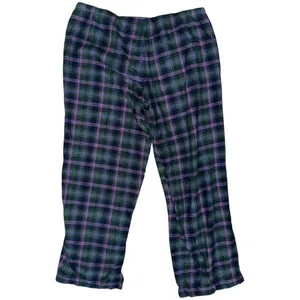 Ralph Lauren Women’s Size M Purple Green Plaid 2 Piece Logo Crest Pocket Pajamas thumbnail 5