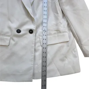 Zara Women White Double Breasted Blazer Womens Large Professional Workwear Chic thumbnail 8