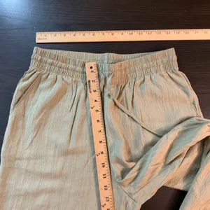 Primark Cares Womens Sage Green Wide Leg Crinkle Textured Drawstring Pants M‎ thumbnail 7