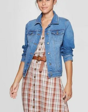 Women's Denim Jacket Blue Size S Casual Long Sleeve thumbnail 1