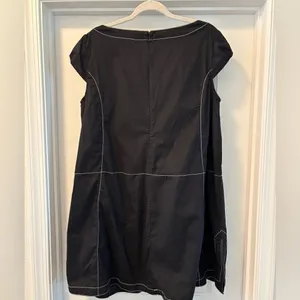Zapelle Black Midi Dress with White Stitching Black Size M thumbnail 4