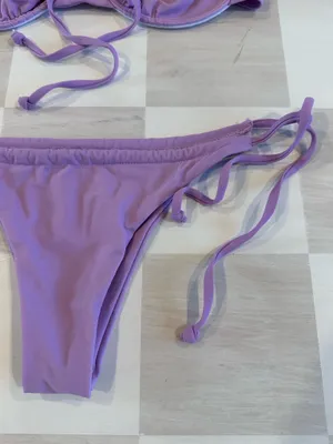 lavender purple ruched balconette bikini set Size XS thumbnail 5