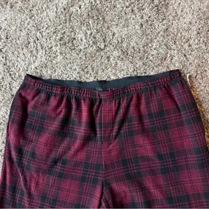 NWOT SKIMS Unisex Fleece Flannel Sleep pants Medium in Wine Plaid 4x thumbnail 7