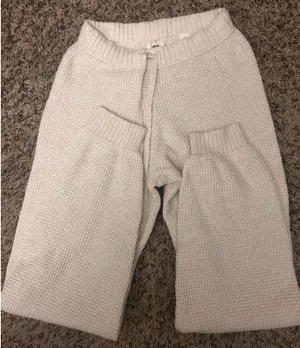 aerie cuffed sweatpants cream thumbnail 1