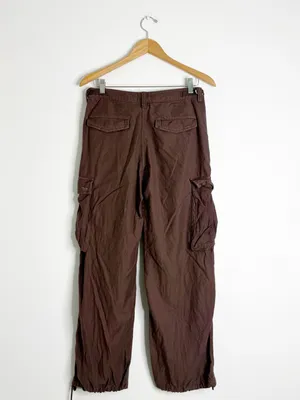Aritzia Tna Cotton Cargo Pants Brown Utility Parachute Joggers Size 6 thumbnail 4