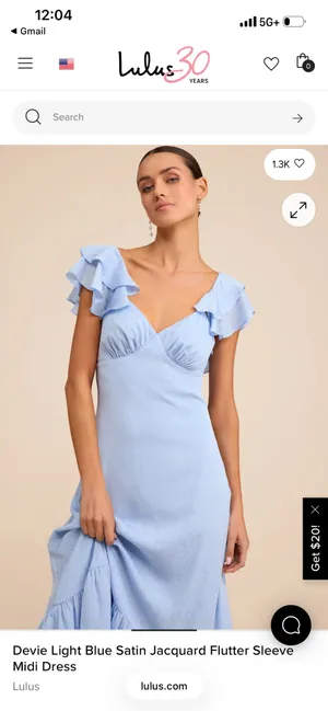 Light Blue Satin Lulus Dress thumbnail 4
