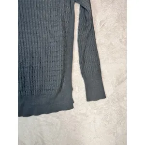 Pact Gray Cable Knit Sweater Women’s M Organic Cotton Pullover Boxy Tunic thumbnail 9