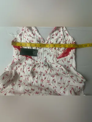 Women’s Red Chili Pepper Halter Mini Dress – Lace Trim Size Small thumbnail 6
