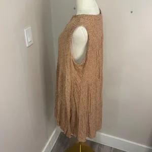 Baltic Born Rust Brown White Micro Dot Sleeveless Tiered Midi Dress Womens 1X thumbnail 4