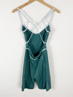 YLLW The Label Breathe Onesie Romper Teal Green White Contrast Trim thumbnail 7