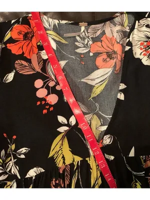 Free People Bella Floral Tunic / Mini Dress Bell Sleeves Womens size M Boho thumbnail 8