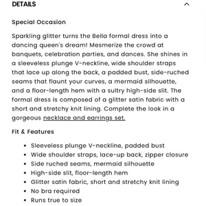 Windsor Bella Formal Glitter Satin Mermaid Dress thumbnail 5