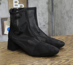 A New Day Womens Celaena Boots Mesh Block Heel 94568456 Black 7M thumbnail 1