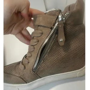 Vintage brown gray Steve Madden Wedge sneakers sz 7 thumbnail 6