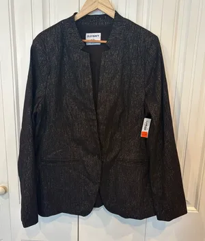 Old Navy Black Shimmer Jacket Size XL Tall‎ thumbnail 1