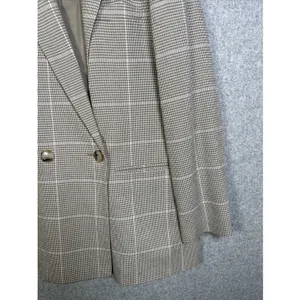 Madewell Womens Small Plaid Double Breasted Blazer Jacket Beige Neutral Academia thumbnail 4