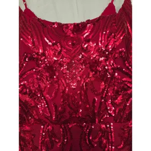 B. Darlin' Solid Red Sequin Spaghetti Strap Short Homecoming Dress 3/4 thumbnail 3