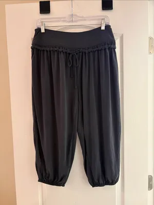 Free People Downtown Sandwashed Pants Jogger Washed Black Small thumbnail 4