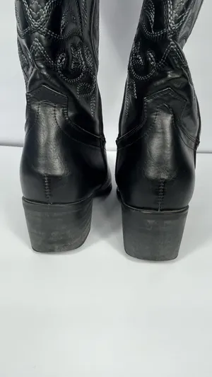 Faux Leather Cowboy Boots Embroidery Detail Women’s Size 7.5 thumbnail 8