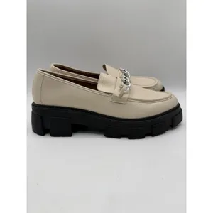 No Boundaries Lug Sole Chain Loafers Women's 11 Beige Chunky Preppy Office Wear thumbnail 2