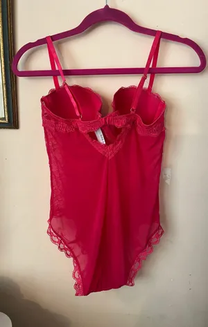 Secret Possessions Pink Lace Bodysuit Size M thumbnail 2