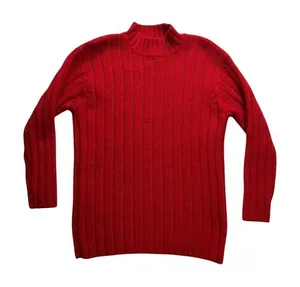 Jones New York Sport‎ Red Ribbed Wool Blend Mock Neck Sweater Womens Small thumbnail 1