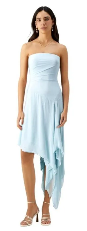 Bec+Bridge‎ Dress Women 10 Dolphin Blue Elzette Strapless Asymmetric Midi NWT thumbnail 1