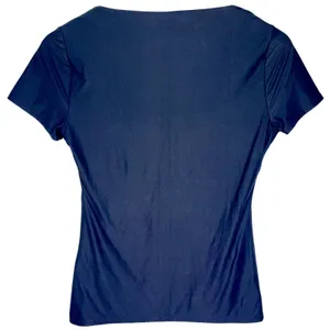 NWT Abercrombie & Fitch Black Knit Square Neck Short Sleeve T-Shirt Blouse Sz M thumbnail 2