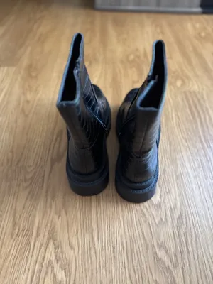 Nasty Gal Black Faux Croc Leather Zip Front Ankle Boots Size US 9 UK 7 thumbnail 6