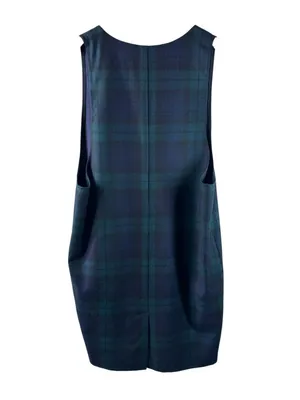 Vintage 90's Giorgio Sant'Angelo Black Watch Plaid Wool Jumper Dress 12 Pinafore thumbnail 4