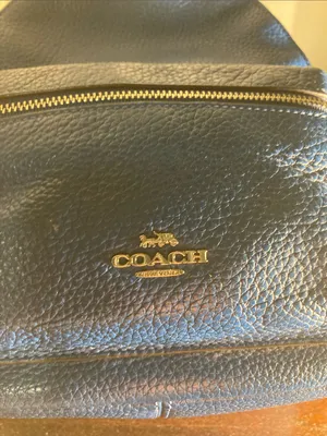 Coach Mini Pebbled Leather Backpack in Royal Blue thumbnail 3