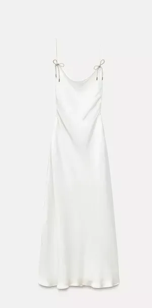dress maxi satin rhinstone bow wedding slip on evening party coctail thumbnail 15