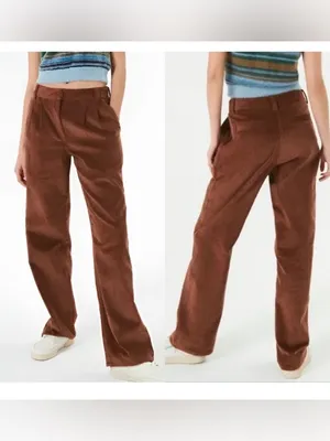 Aritzia Sunday Best Brown Harvey Pant Mid Rise Corduroy Pants Wide Leg Size 6 thumbnail 2