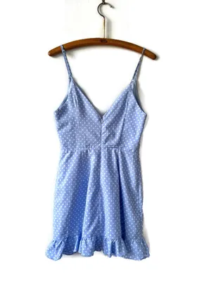 Superdown Revolve Mayra Blue Polka Dot Ruffle Mini Dress thumbnail 4