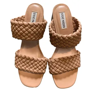 Steve Madden Tielo Woven Fashion Texture Straps Slide Stacked Heeled Sandals 9 thumbnail 1