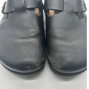 Birkenstock London Black Leather Clogs EU 38 L7 M5 Closed Toe Shoes thumbnail 6