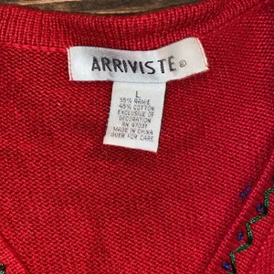 Arriviste cotton blend Ugly Christmas cardigan sweater size large thumbnail 4